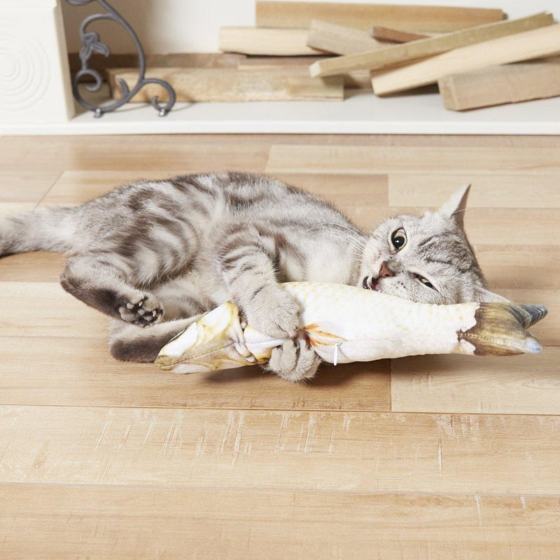 2 piezas de juguete para gatos en forma de pez