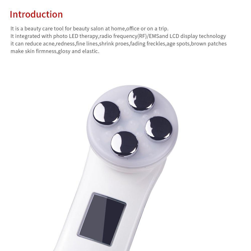 Aparato de Tratamiento Facial Fototerapia y Radiofrecuencia Led - 5 en 1